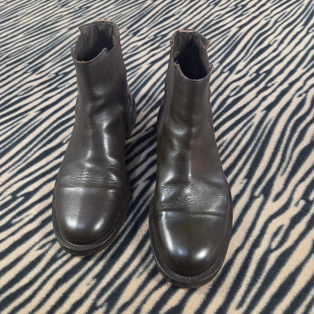 Vintage 90s Banana Republic Mens 7.5 D Italian Leather Chelsea Boots Dark Brown
